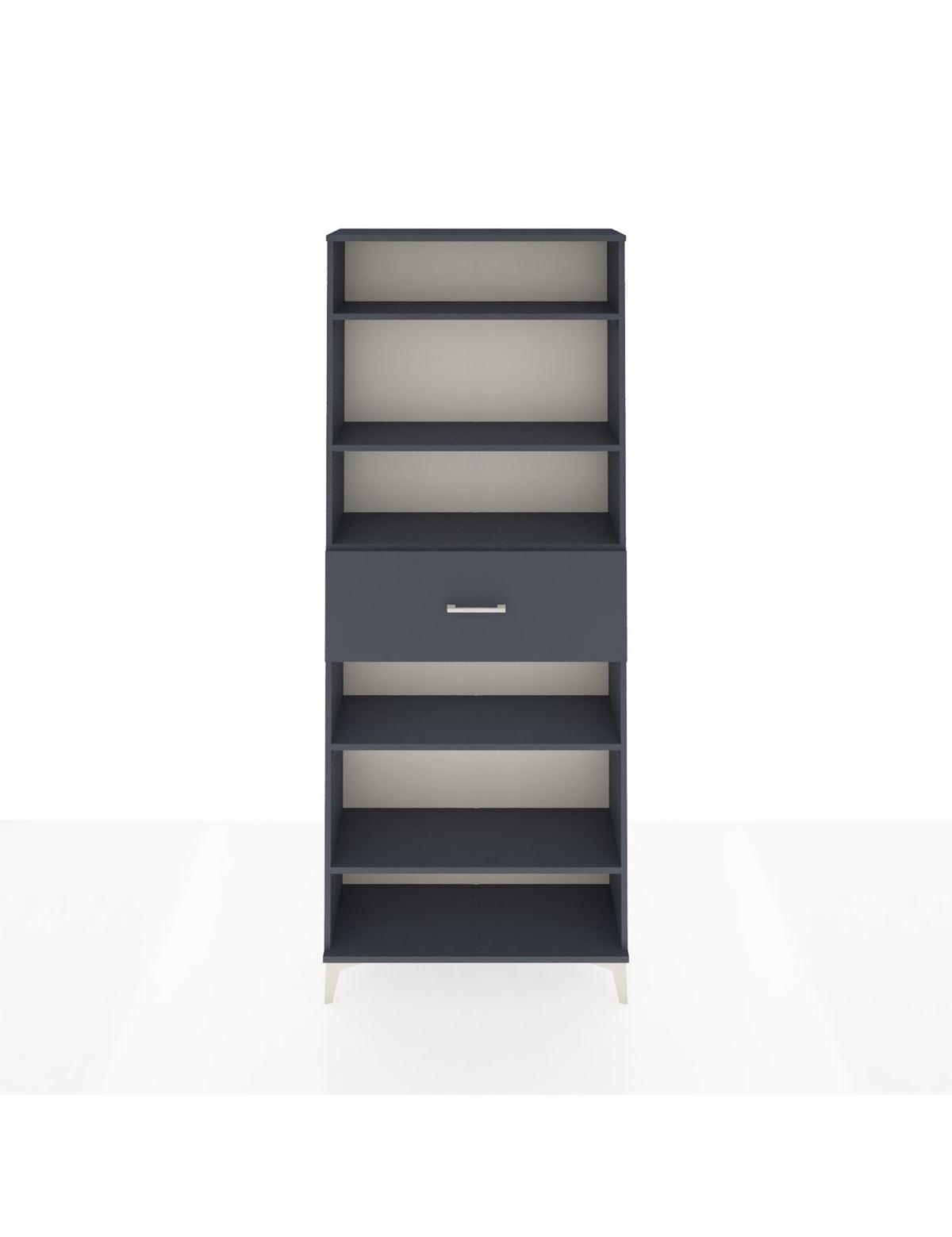 Arges Dolap 5 Raflı Tek Çekmeceli 88x30x221 Antrasit-Antrasit