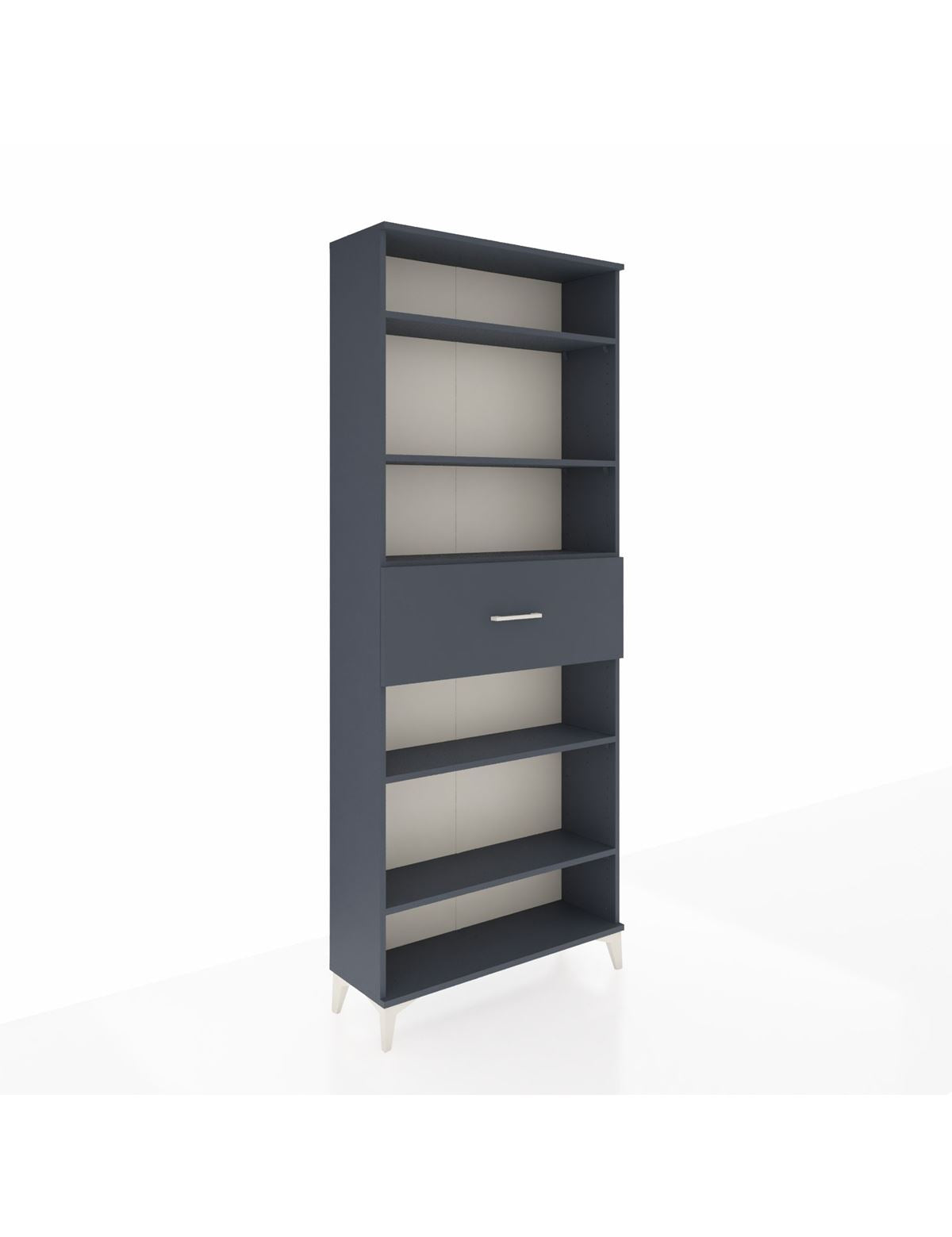 Arges Dolap 5 Raflı Tek Çekmeceli 88x30x221 Antrasit-Antrasit