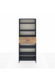 Arges Dolap 5 Raflı Tek Çekmeceli 88x30x221 Antrasit-Çam