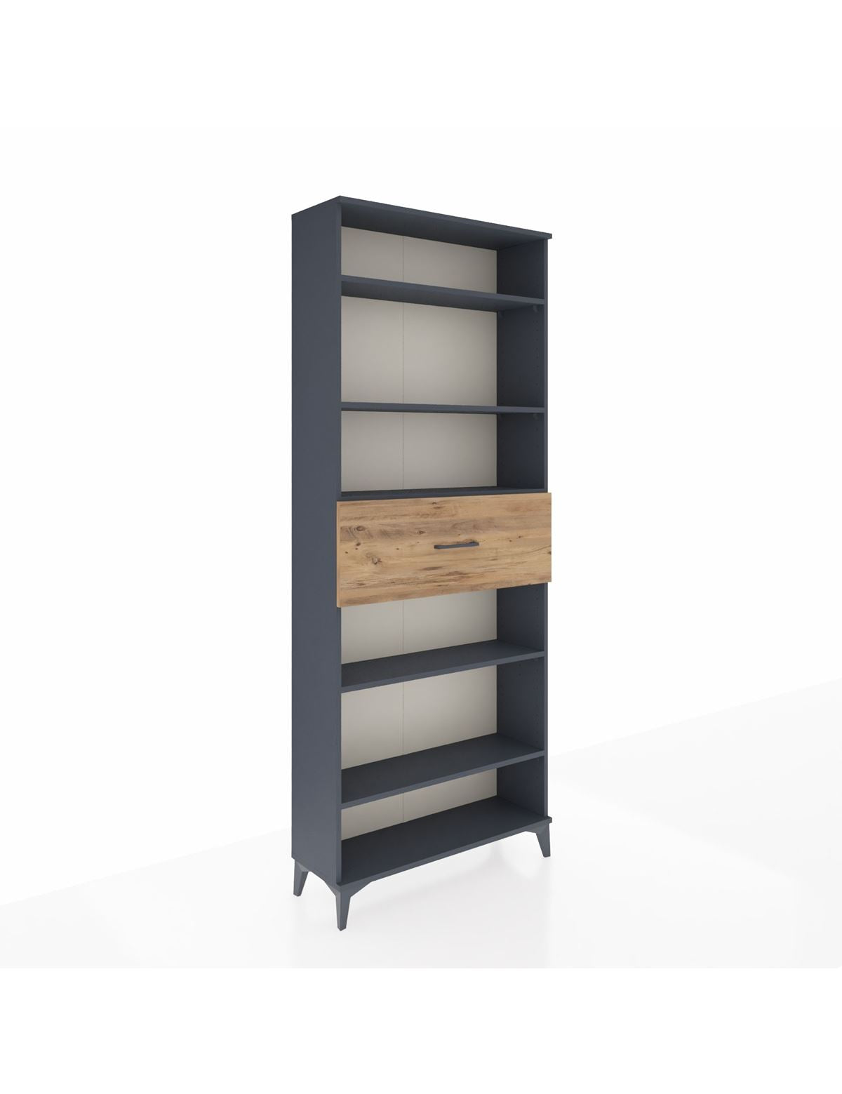 Arges Dolap 5 Raflı Tek Çekmeceli 88x30x221 Antrasit-Çam