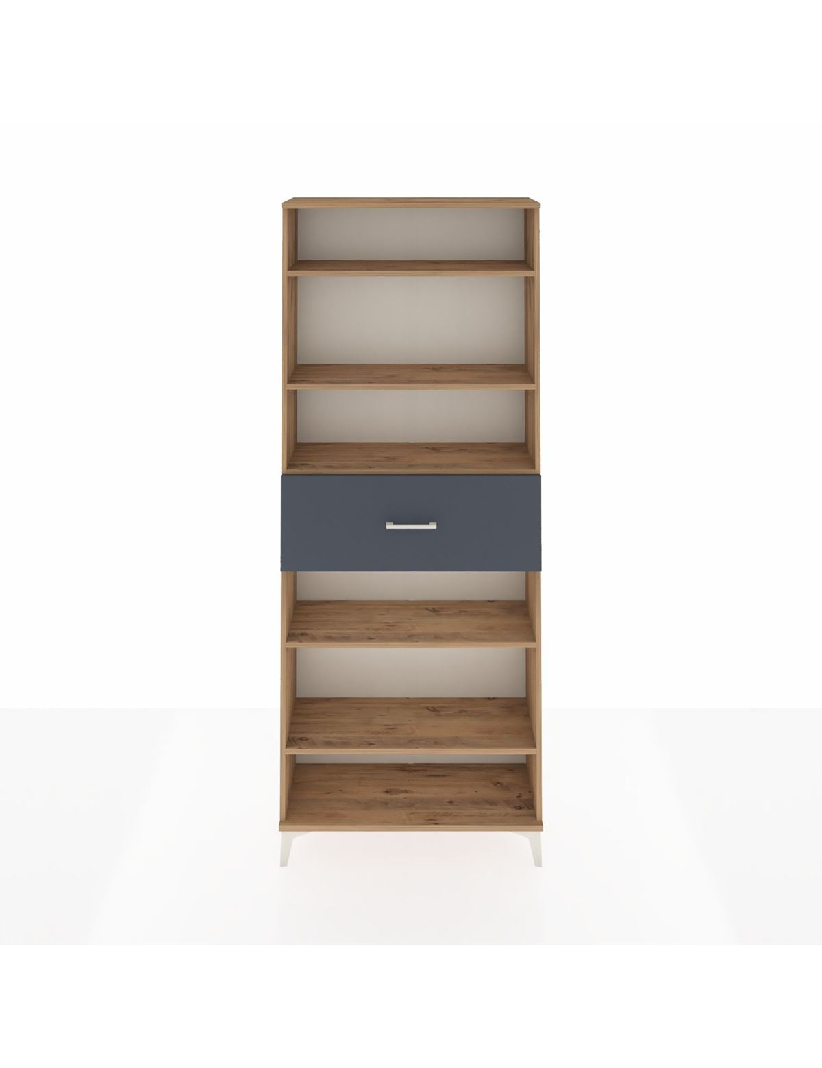 Arges Dolap 5 Raflı Tek Çekmeceli 88x30x221 Çam-Antrasit