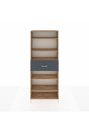 Arges Dolap 5 Raflı Tek Çekmeceli 88x30x221 Çam-Antrasit