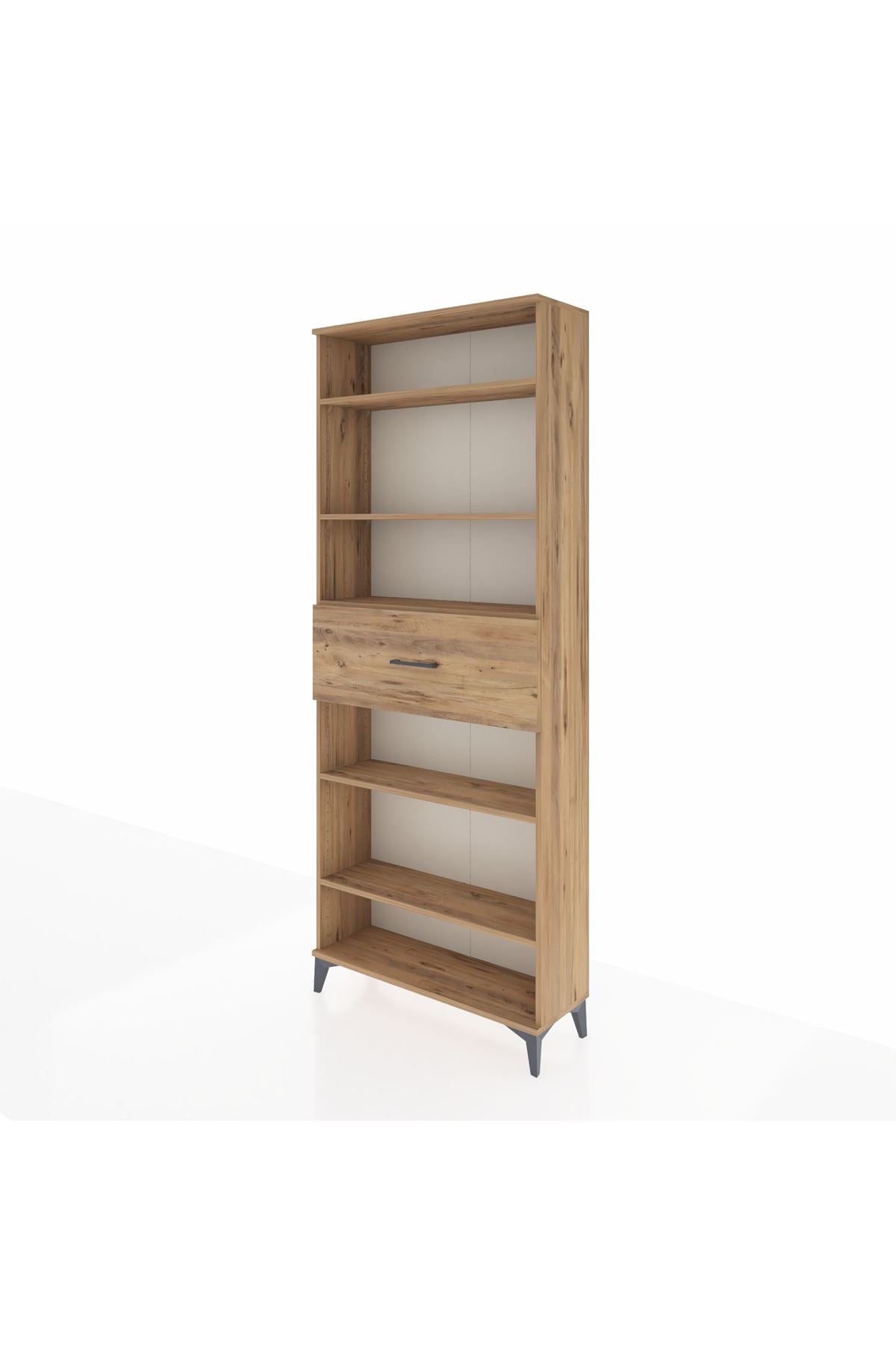 Arges Dolap 5 Raflı Tek Çekmeceli 88x30x221 Çam-Çam