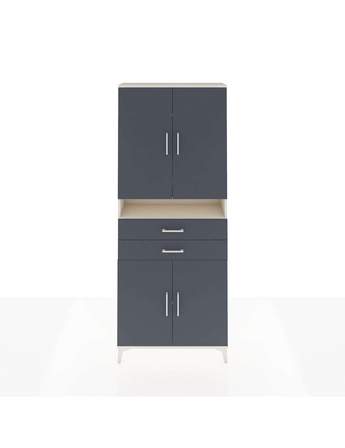 Arges Dolap 5 Raflı 2 Çekmeceli 4 Kapaklı 88x30x221 Aytaşı-Antrasit