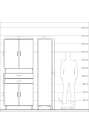 Arges Dolap 5 Raflı 2 Çekmeceli 4 Kapaklı 88x30x221 Aytaşı-Aytaşı
