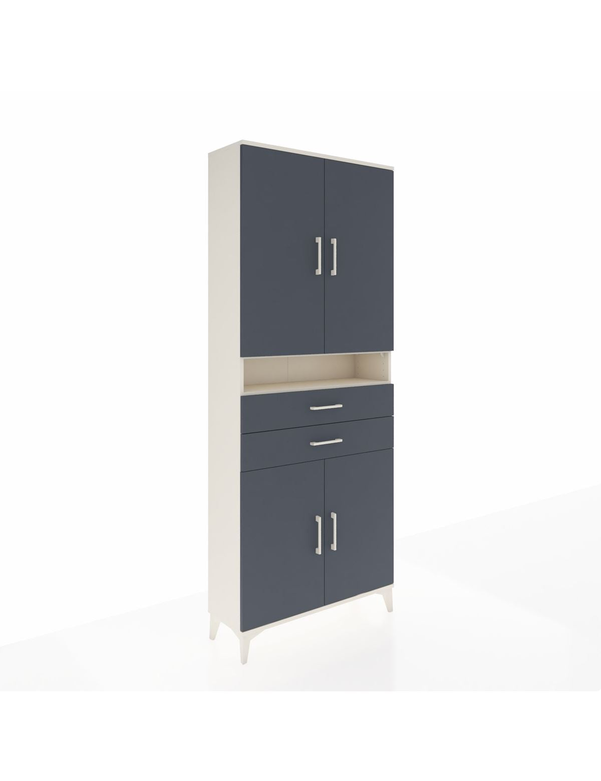 Arges Dolap 5 Raflı 2 Çekmeceli 4 Kapaklı 88x30x221 Aytaşı-Antrasit