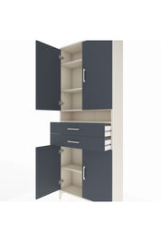 Arges Dolap 5 Raflı 2 Çekmeceli 4 Kapaklı 88x30x221 Aytaşı-Antrasit