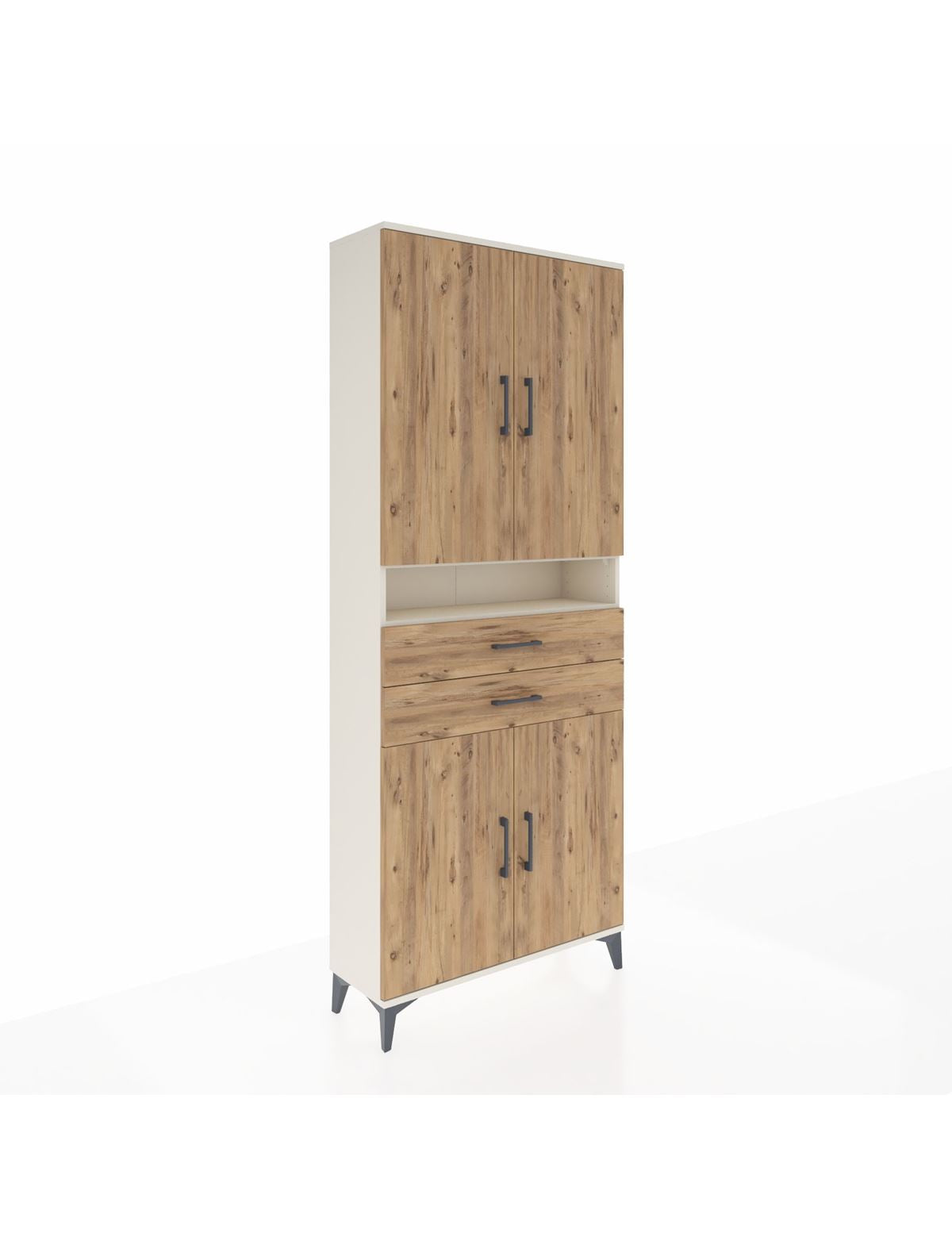 Arges Dolap 5 Raflı 2 Çekmeceli 4 Kapaklı 88x30x221 Aytaşı-Çam