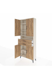 Arges Dolap 5 Raflı 2 Çekmeceli 4 Kapaklı 88x30x221 Aytaşı-Çam