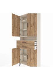 Arges Dolap 5 Raflı 2 Çekmeceli 4 Kapaklı 88x30x221 Aytaşı-Çam