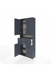 Arges Dolap 5 Raflı 2 Çekmeceli 4 Kapaklı 88x30x221 Antrasit-Antrasit