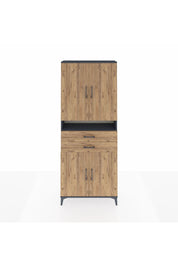 Arges Dolap 5 Raflı 2 Çekmeceli 4 Kapaklı 88x30x221 Antrasit-Çam