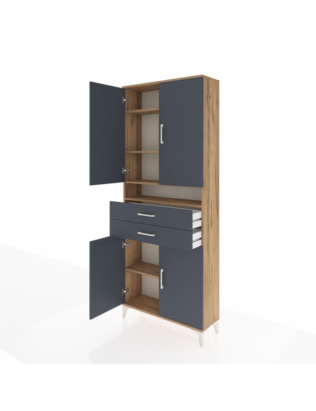 Arges Dolap 5 Raflı 2 Çekmeceli 4 Kapaklı 88x30x221 - S30M186V8A
