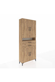 Arges Dolap 5 Raflı 2 Çekmeceli 4 Kapaklı 88x30x221 Çam-Çam