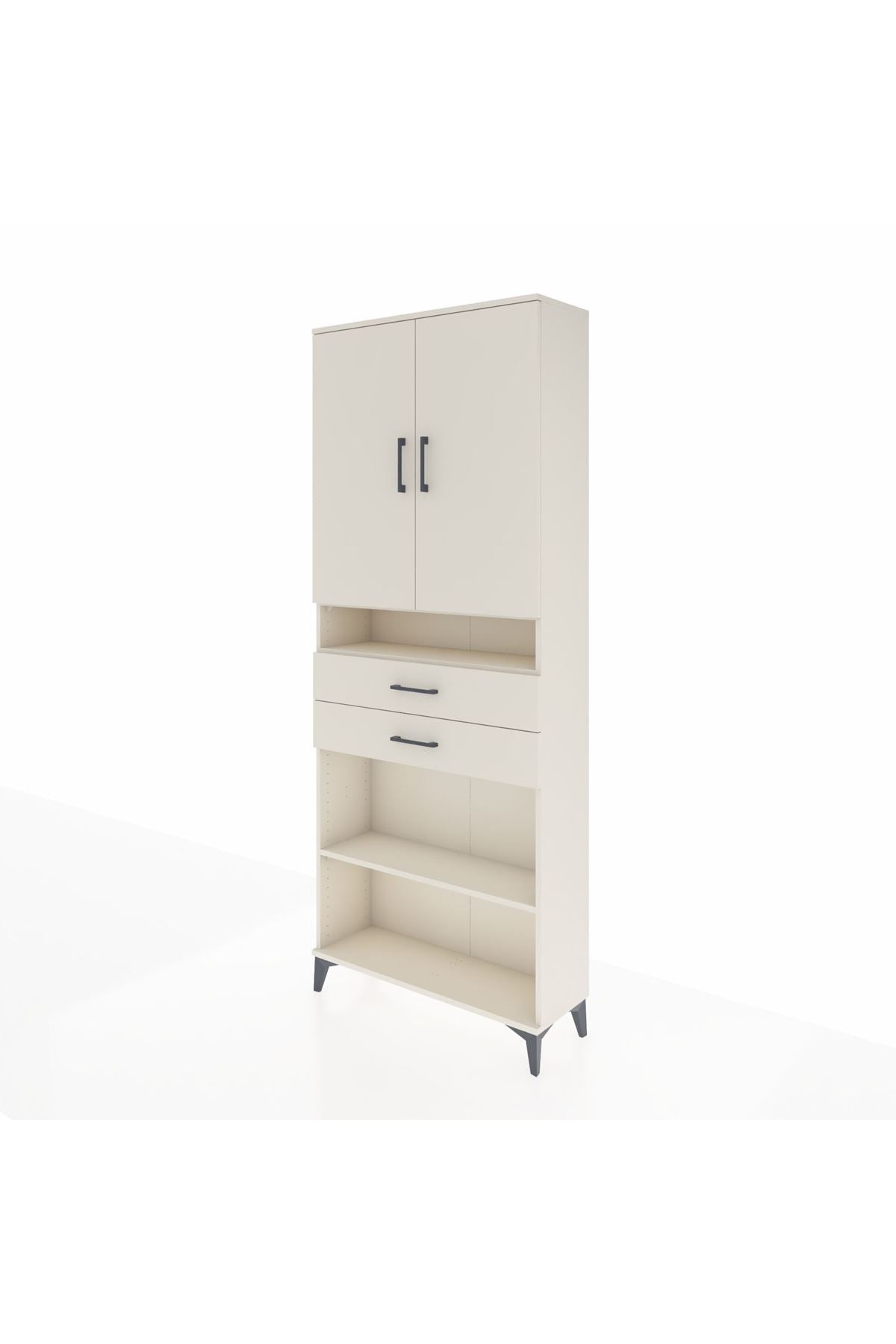 Arges Dolap 5 Raflı 2 Çekmeceli 2 Kapaklı 88x30x221 Aytaşı-Aytaşı