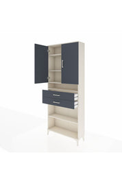 Arges Dolap 5 Raflı 2 Çekmeceli 2 Kapaklı 88x30x221 Aytaşı-Antrasit