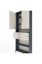 Arges Dolap 5 Raflı 2 Çekmeceli 2 Kapaklı 88x30x221 Antrasit-Aytaşı