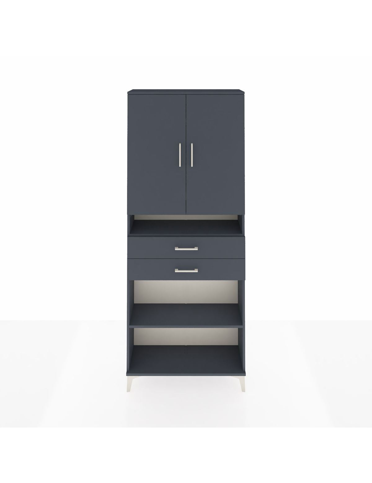 Arges Dolap 5 Raflı 2 Çekmeceli 2 Kapaklı 88x30x221 Antrasit-Antrasit