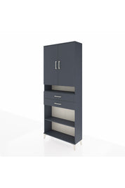 Arges Dolap 5 Raflı 2 Çekmeceli 2 Kapaklı 88x30x221 Antrasit-Antrasit