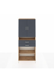 Arges Dolap 5 Raflı 2 Çekmeceli 2 Kapaklı 88x30x221 Çam-Antrasit