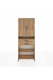 Arges Dolap 5 Raflı 2 Çekmeceli 2 Kapaklı 88x30x221 Çam-Çam