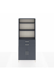 Arges Dolap 4 Raflı 2 Çekmeceli 2 Kapaklı 88x30x221 Antrasit-Antrasit