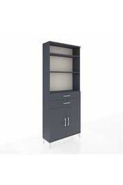 Arges Dolap 4 Raflı 2 Çekmeceli 2 Kapaklı 88x30x221 Antrasit-Antrasit