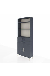 Arges Dolap 4 Raflı 2 Çekmeceli 2 Kapaklı 88x30x221 Antrasit-Antrasit