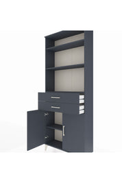 Arges Dolap 4 Raflı 2 Çekmeceli 2 Kapaklı 88x30x221 Antrasit-Antrasit