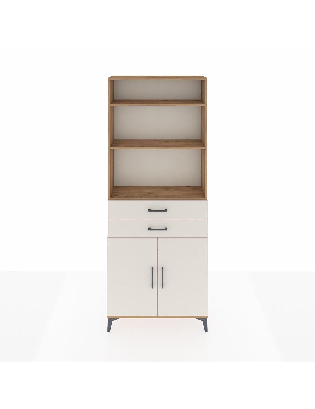 Arges Dolap 4 Raflı 2 Çekmeceli 2 Kapaklı 88x30x221 Çam-Aytaşı