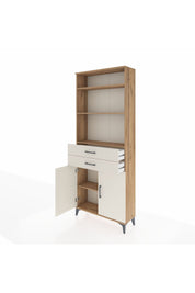 Arges Dolap 4 Raflı 2 Çekmeceli 2 Kapaklı 88x30x221 Çam-Aytaşı