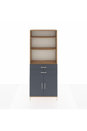 Arges Dolap 4 Raflı 2 Çekmeceli 2 Kapaklı 88x30x221 Çam-Antrasit