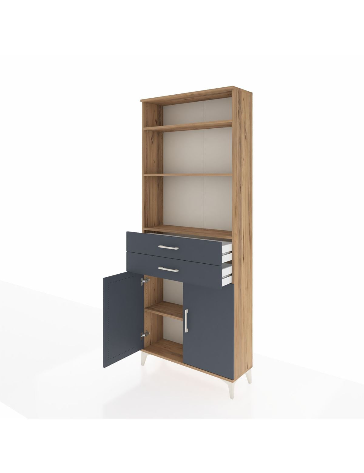 Arges Dolap 4 Raflı 2 Çekmeceli 2 Kapaklı 88x30x221 - S30M188V8A