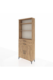 Arges Dolap 4 Raflı 2 Çekmeceli 2 Kapaklı 88x30x221 Çam-Çam