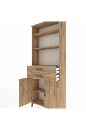 Arges Dolap 4 Raflı 2 Çekmeceli 2 Kapaklı 88x30x221 Çam-Çam