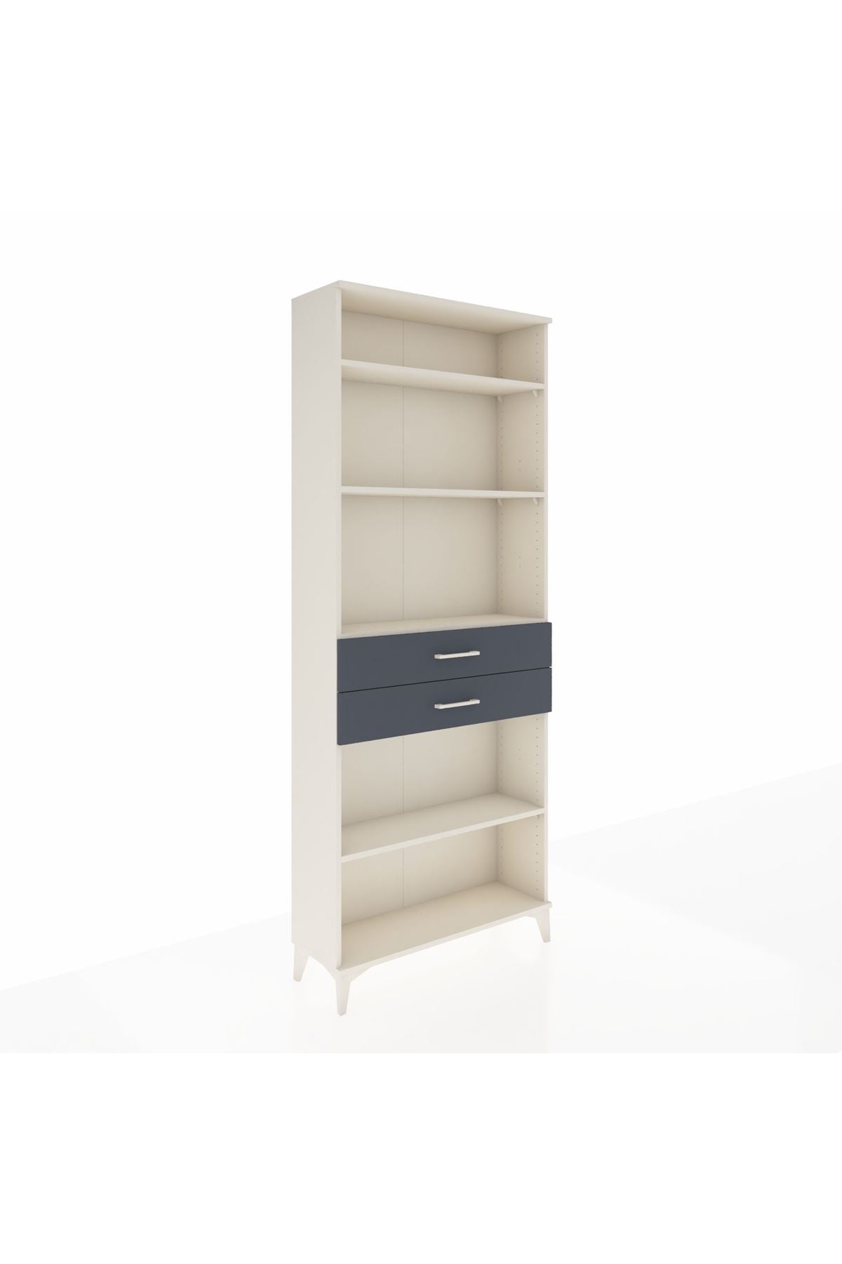 Arges Dolap 4 Raflı 2 Çekmeceli 88x30x221 Aytaşı-Antrasit