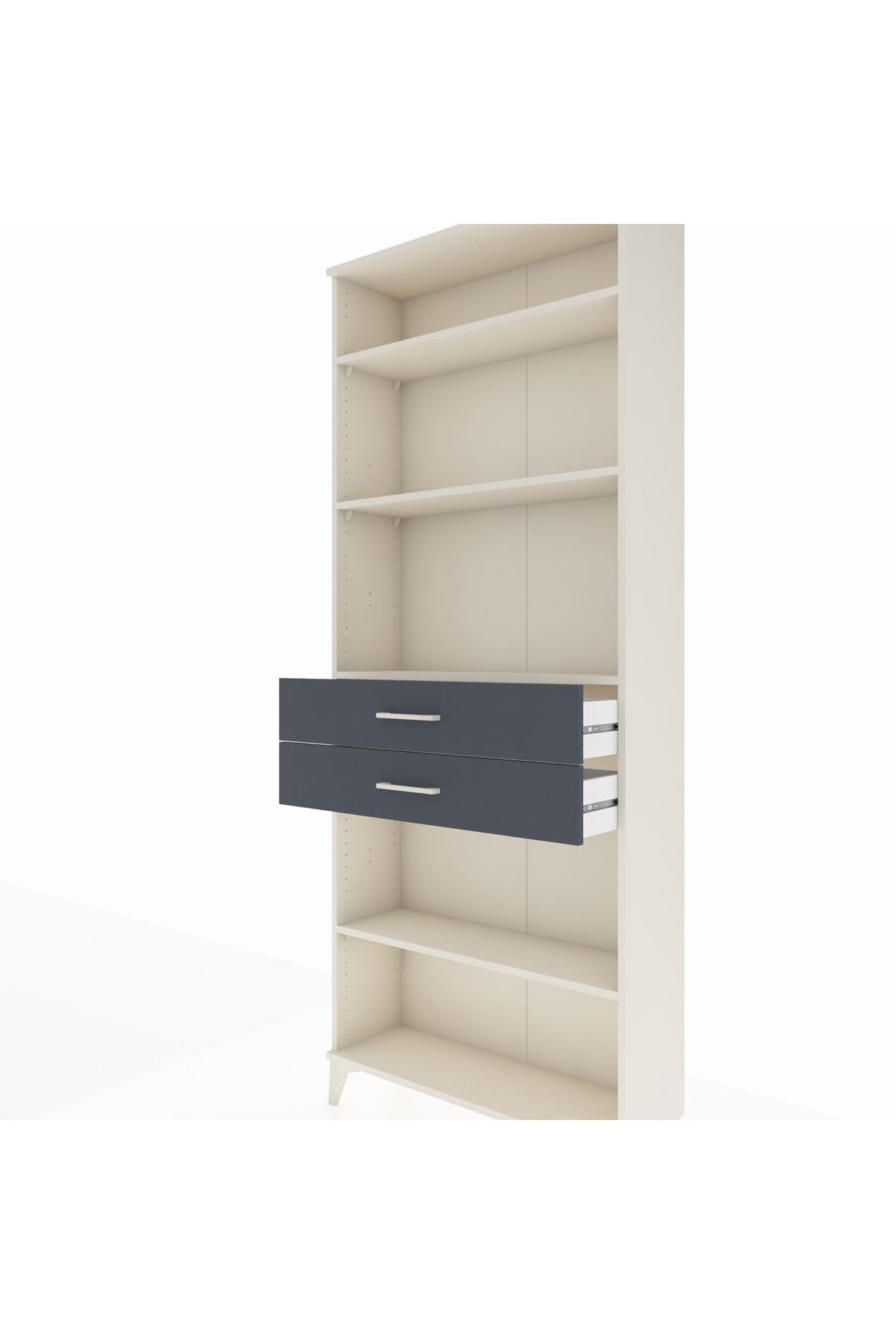 Arges Dolap 4 Raflı 2 Çekmeceli 88x30x221 Aytaşı-Antrasit