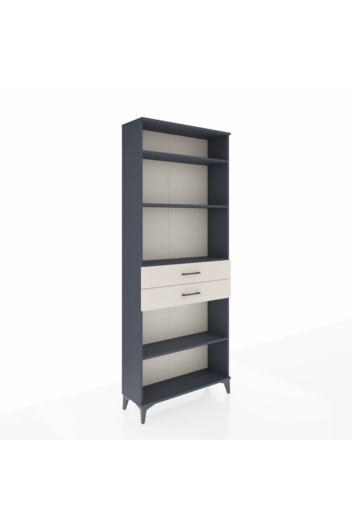 Arges Dolap 4 Raflı 2 Çekmeceli 88x30x221 Antrasit-Aytaşı