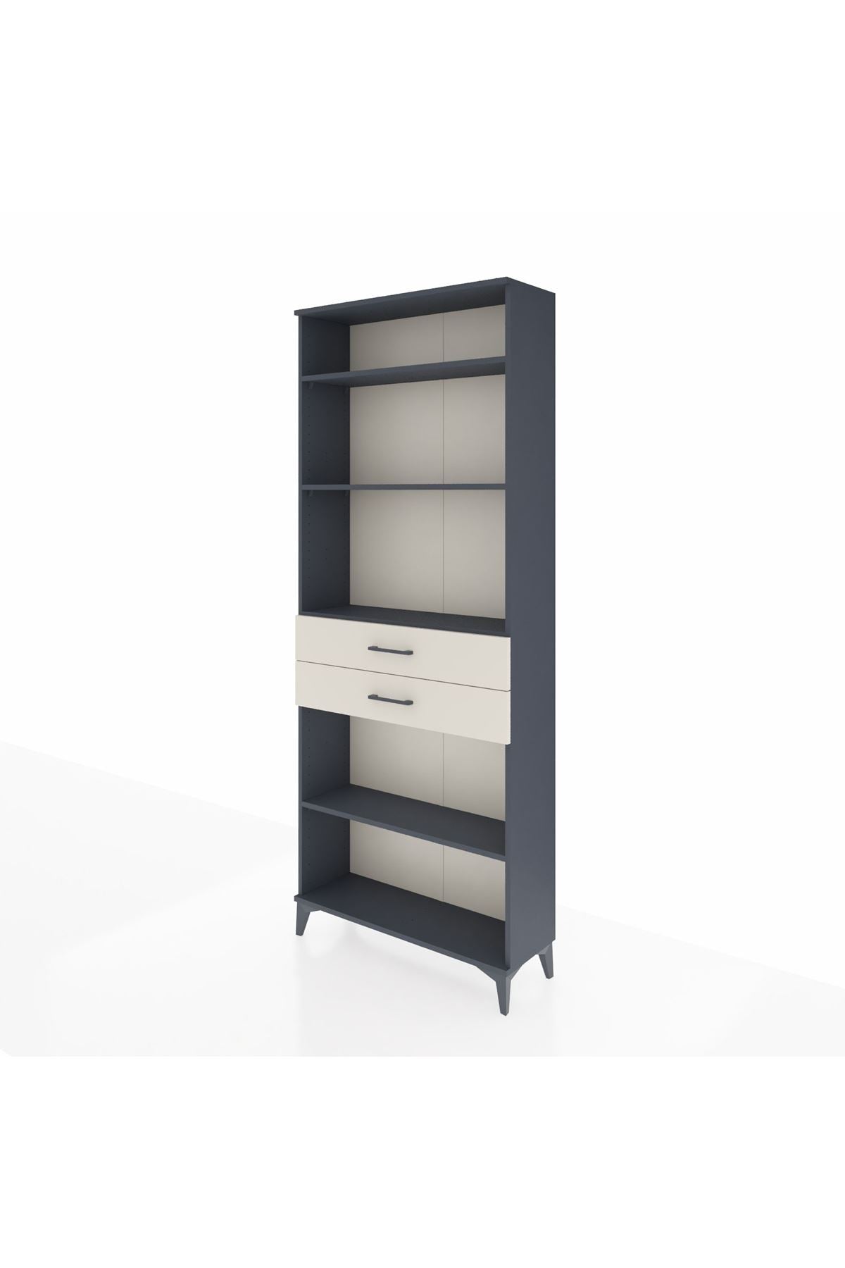 Arges Dolap 4 Raflı 2 Çekmeceli 88x30x221 Antrasit-Aytaşı