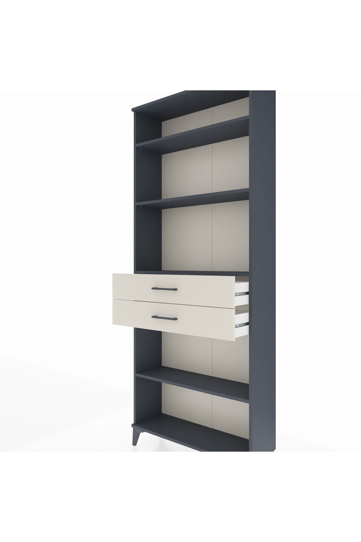 Arges Dolap 4 Raflı 2 Çekmeceli 88x30x221 Antrasit-Aytaşı