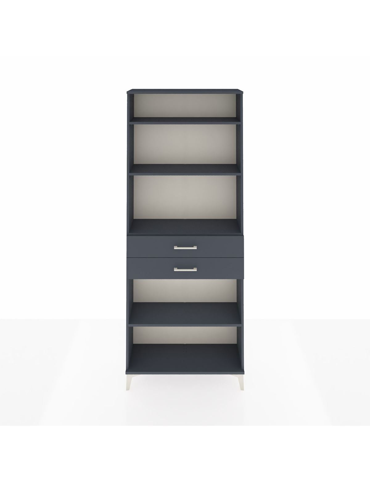 Arges Dolap 4 Raflı 2 Çekmeceli 88x30x221 Antrasit-Antrasit