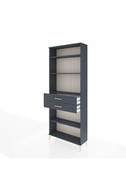 Arges Dolap 4 Raflı 2 Çekmeceli 88x30x221 Antrasit-Antrasit