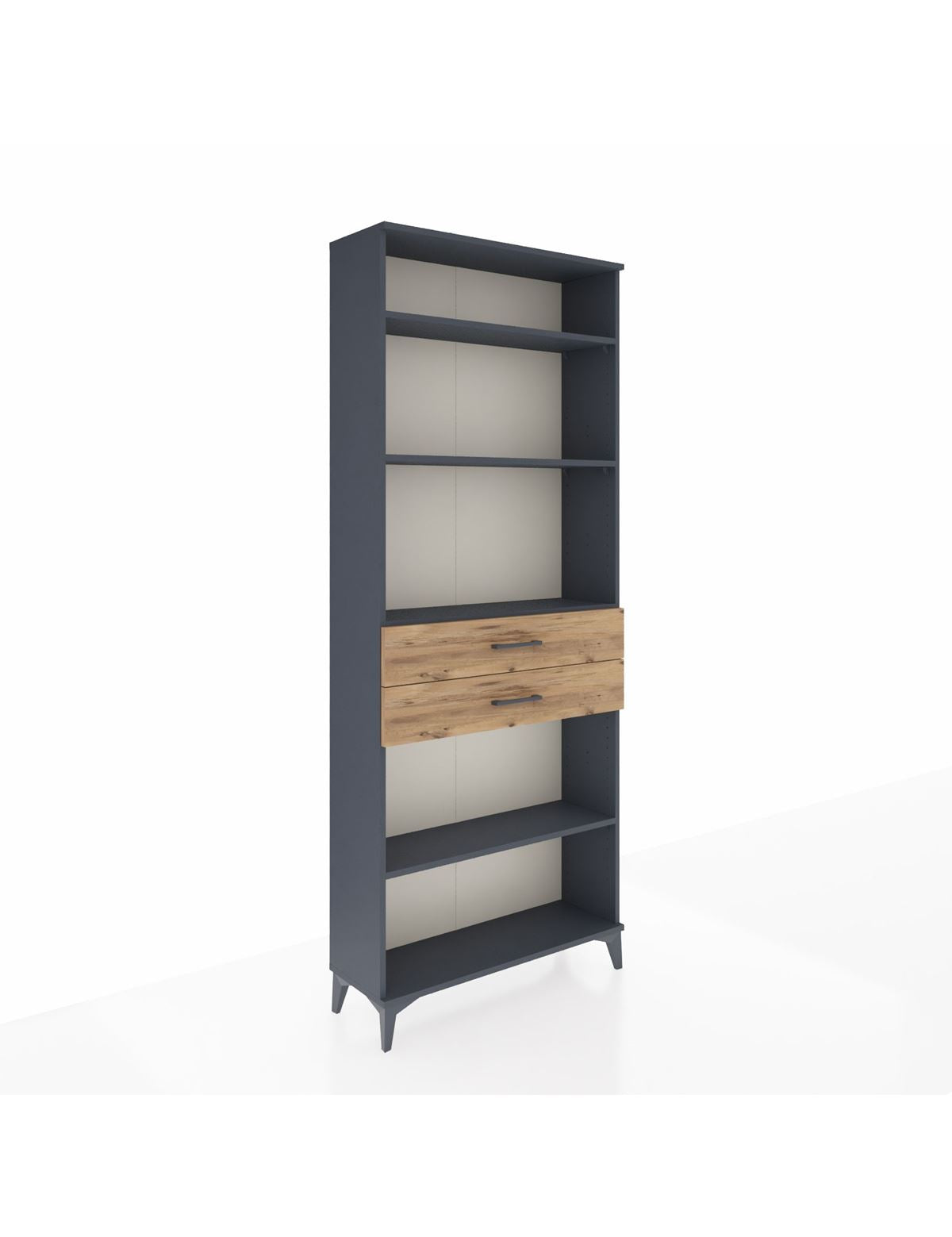 Arges Dolap 4 Raflı 2 Çekmeceli 88x30x221 Antrasit-Çam