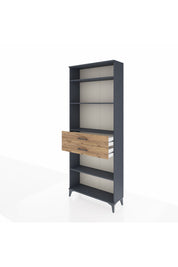 Arges Dolap 4 Raflı 2 Çekmeceli 88x30x221 Antrasit-Çam