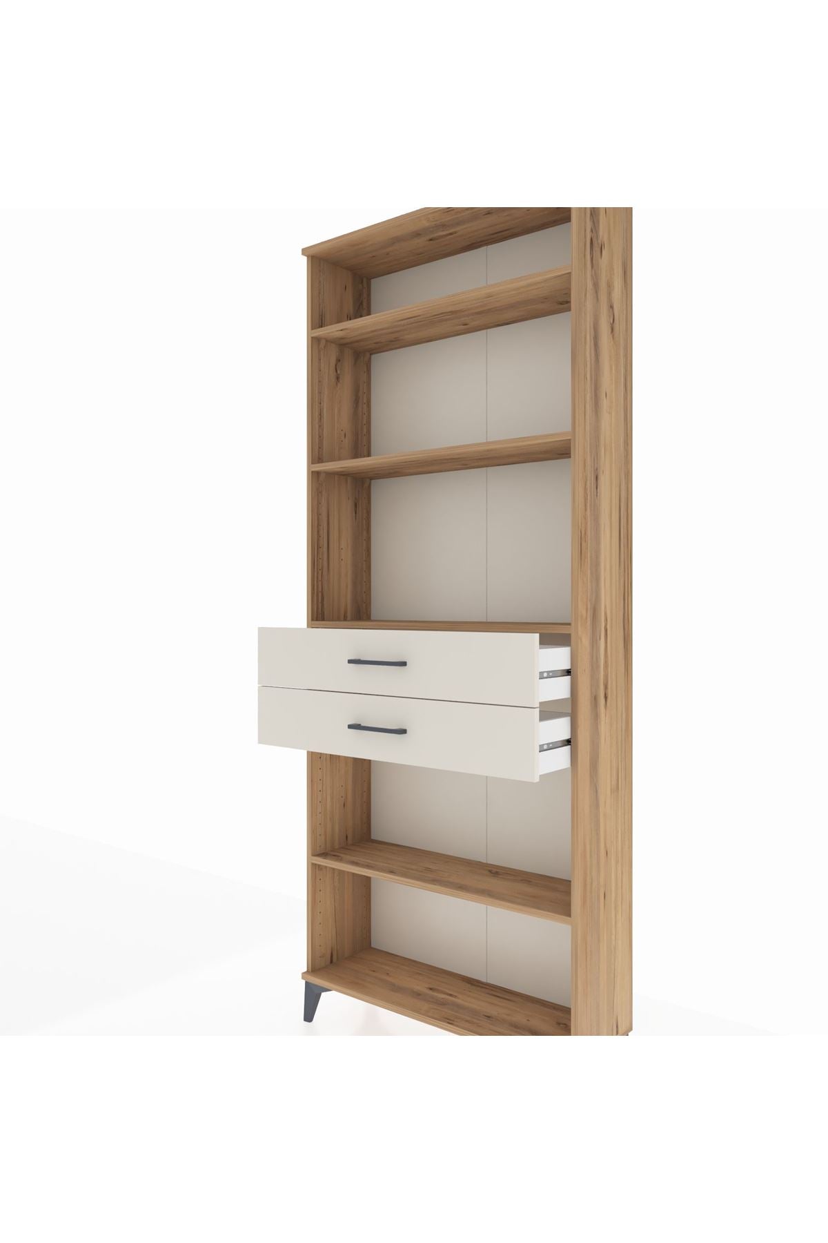 Arges Dolap 4 Raflı 2 Çekmeceli 88x30x221 Çam-Aytaşı