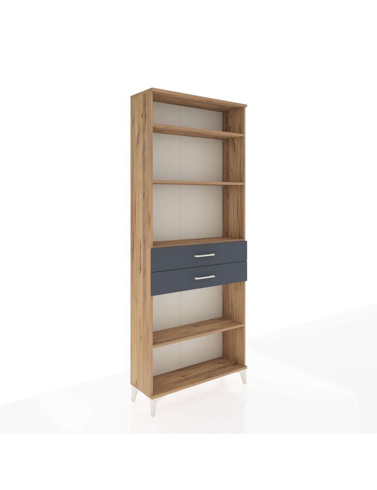 Arges Dolap 4 Raflı 2 Çekmeceli 88x30x221 Çam-Antrasit