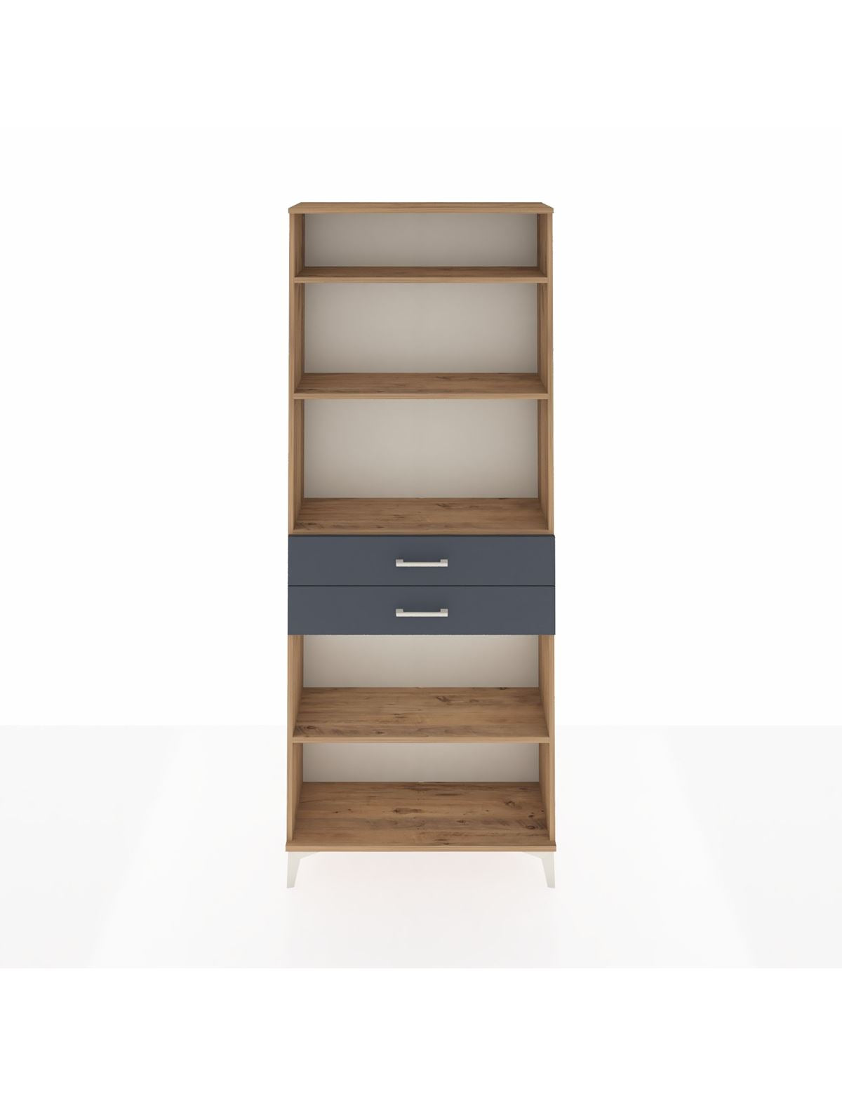 Arges Dolap 4 Raflı 2 Çekmeceli 88x30x221 Çam-Antrasit