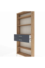 Arges Dolap 4 Raflı 2 Çekmeceli 88x30x221 Çam-Antrasit