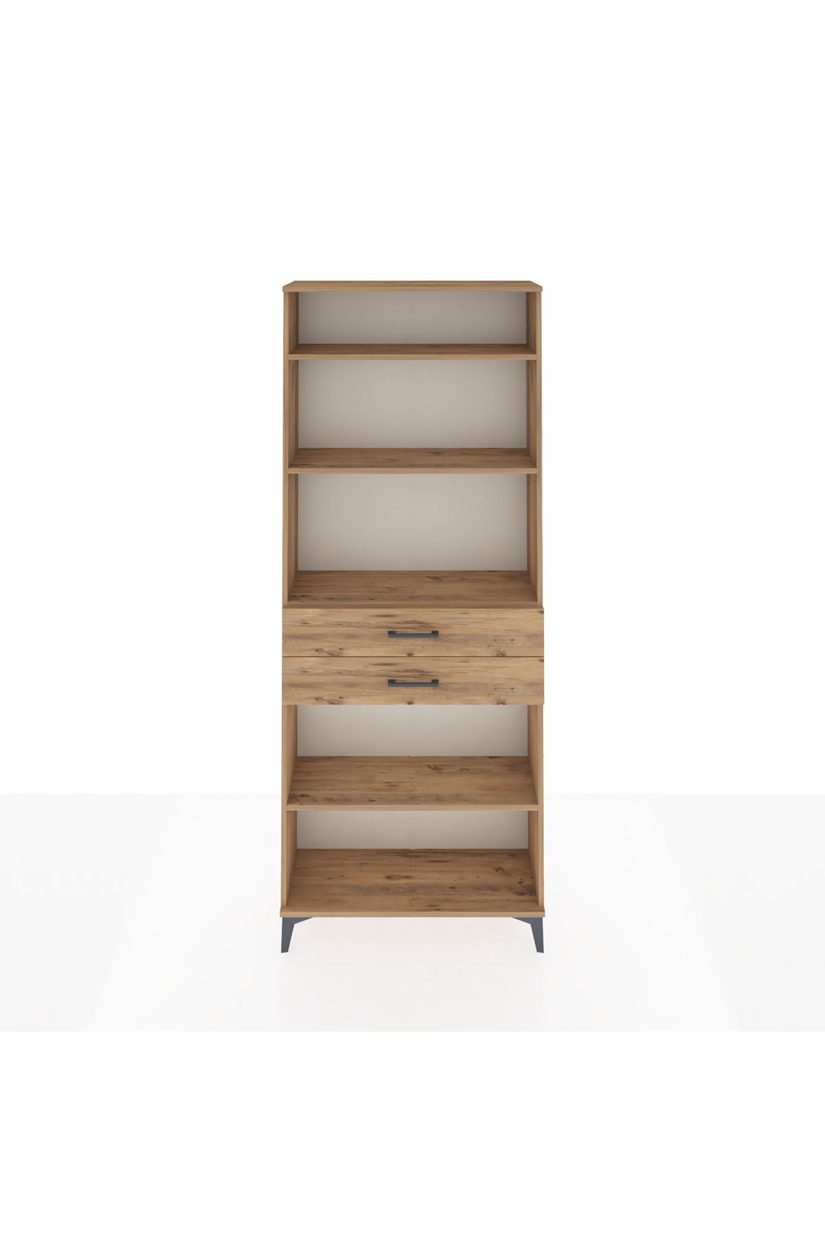 Arges Dolap 4 Raflı 2 Çekmeceli 88x30x221 Çam-Çam