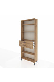 Arges Dolap 4 Raflı 2 Çekmeceli 88x30x221 Çam-Çam